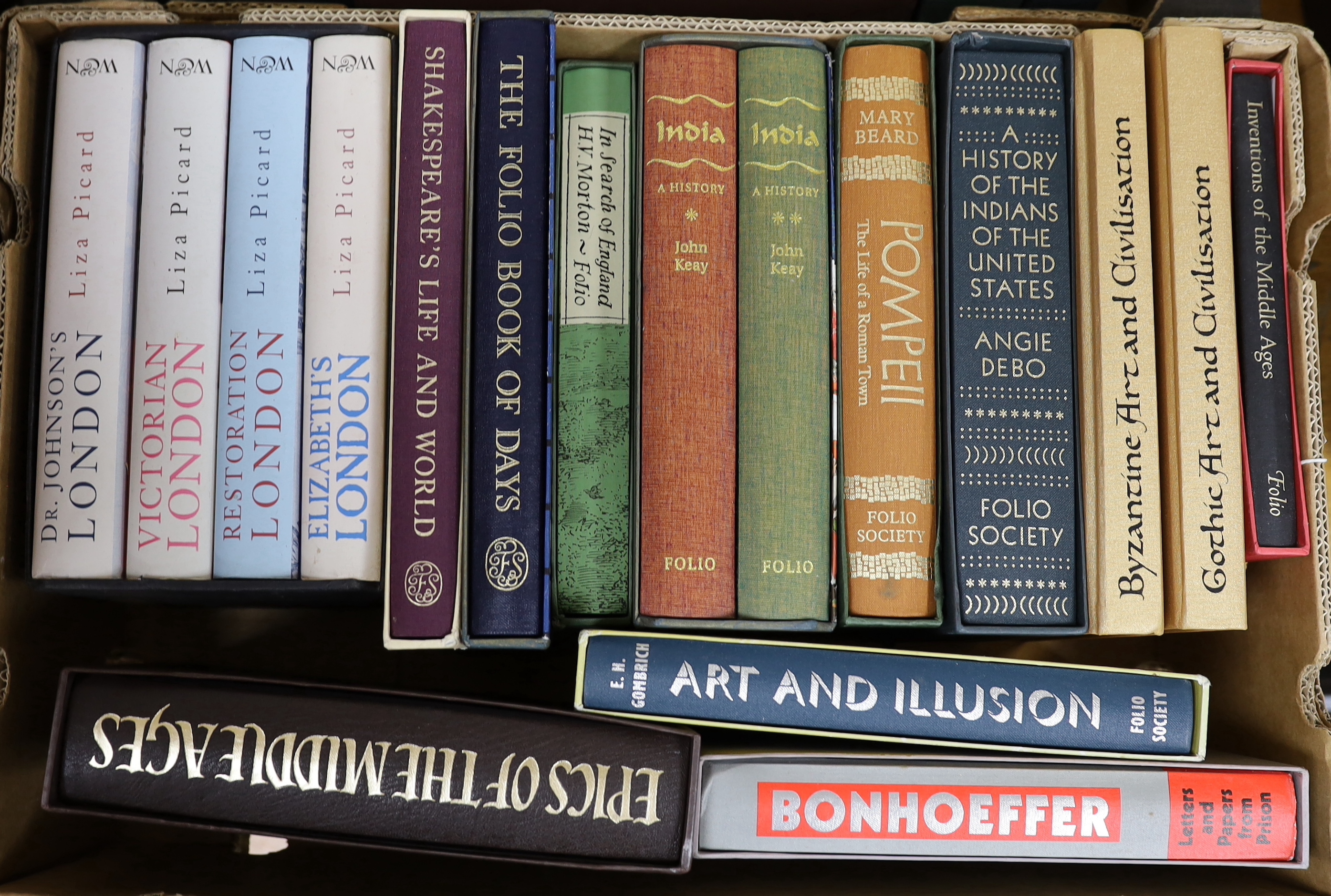 Folio Society - A Miscellany collection, mostly boxed or slipcased including India, A History, John Kay, in two volumes, The Nude by Kenneth Clark and Michelangelo by Howard Hibbard (25)